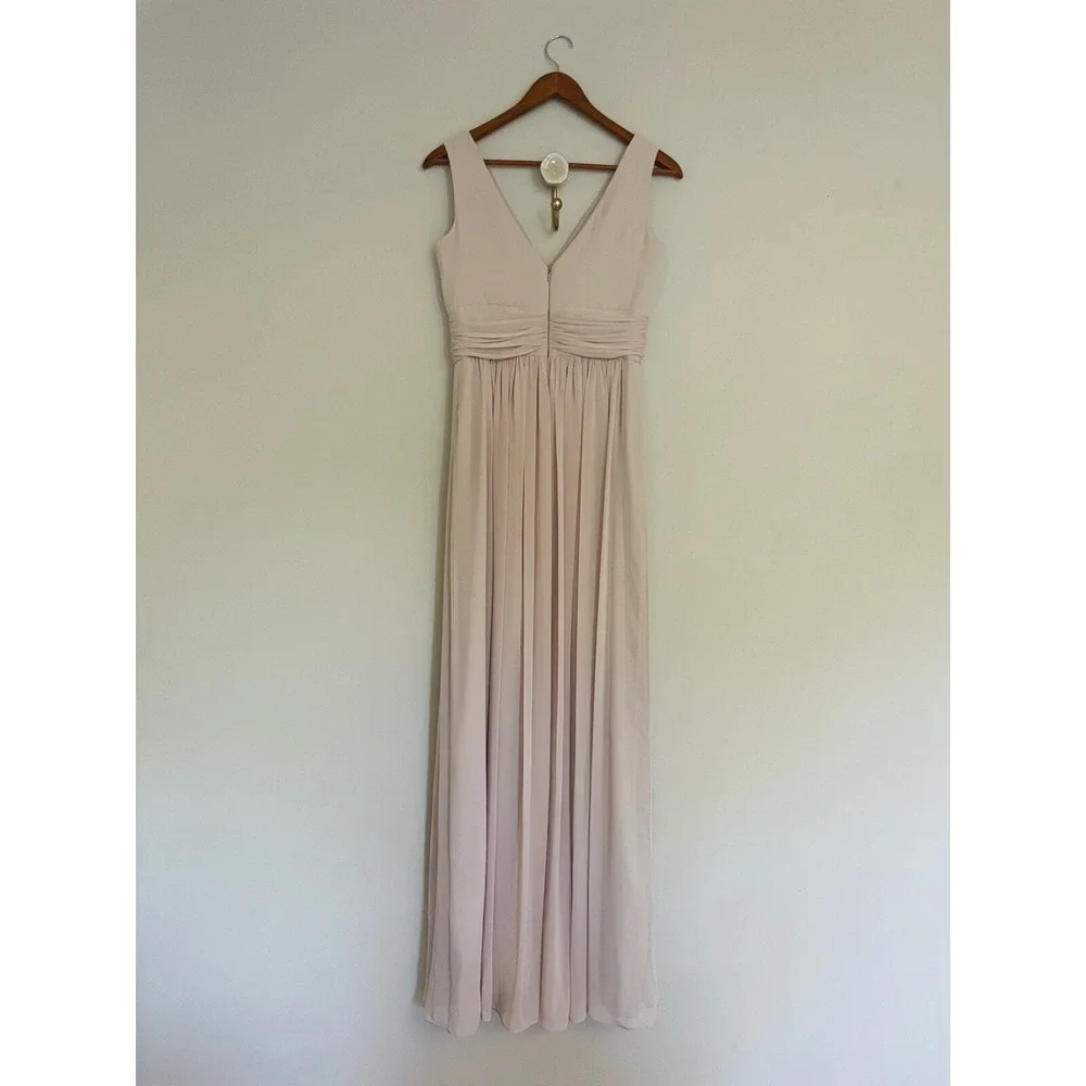 Dressy Collection Draped Chiffon Formal Sleeveless Front Slit‎ Maxi Dress Size 6